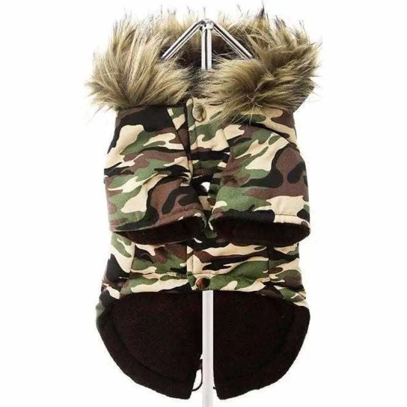 Forest Camouflage Fish Tail Parka Dog Coat - Urban Pup - 4