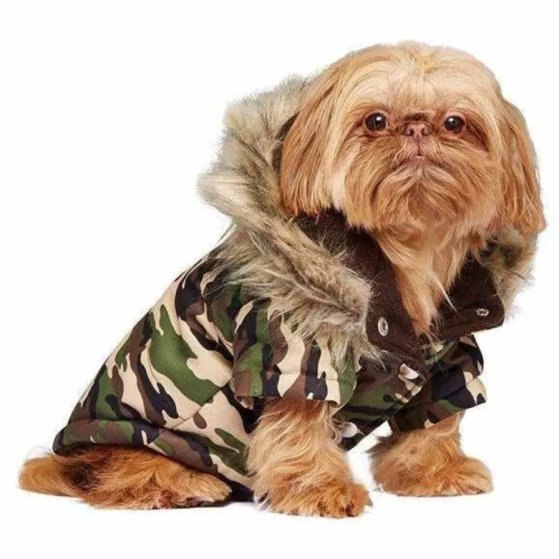 Forest Camouflage Fish Tail Parka Dog Coat - Urban Pup - 2