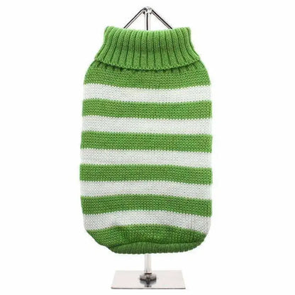 Green and White Candy Stripe Dog Jumper - Urban Pup - 1