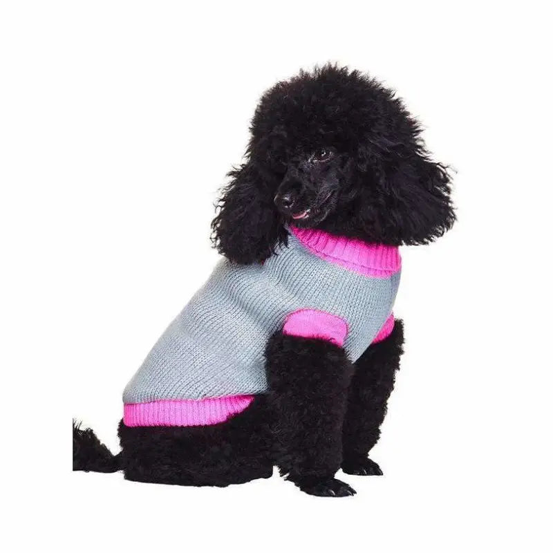 Grey and Pink Paw Print Dog Jumper - Urban Pup - 2