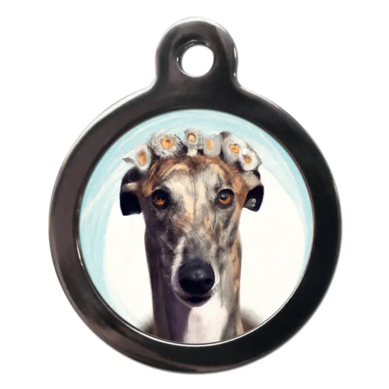 Greyhound Hippy Dog ID Tag - PS Pet Tags - 1