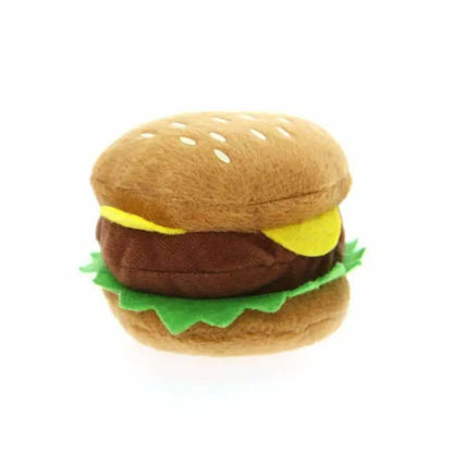 Hamburger Plush & Squeaky Dog Toy - Posh Pawz - 1