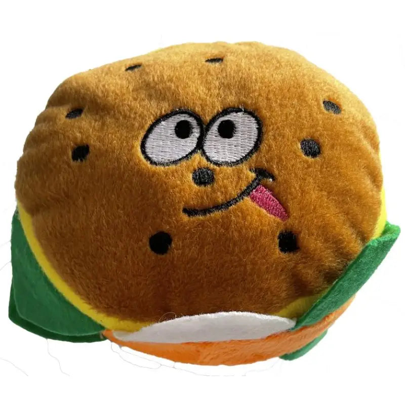 Hamburger Plush & Squeaky Dog Toy - Posh Pawz - 2