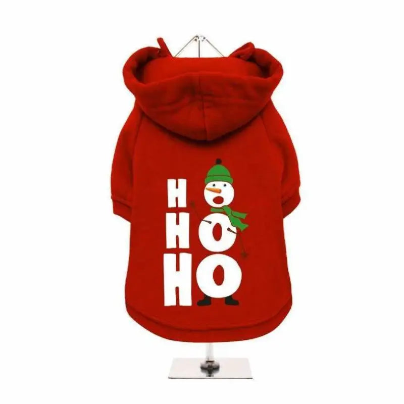 Ho Ho Ho Xmas Fleece Lined Dog Hoodie Sweatshirt - Urban Pup - 1