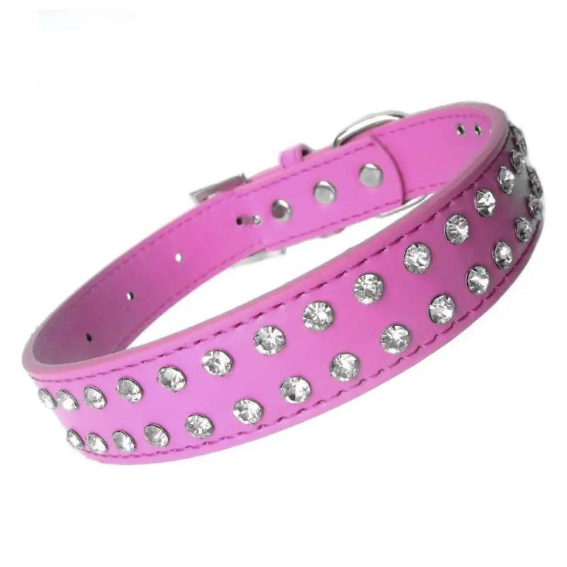 Hot Pink Rhinestone Crystal Dog Collar - Posh Pawz - 1