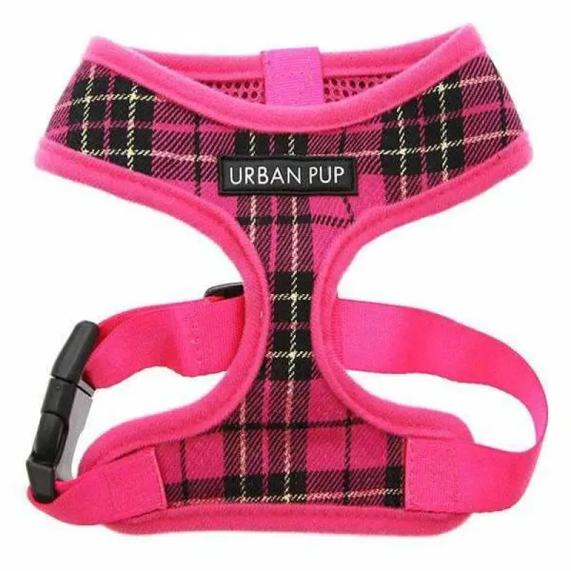 Hot Pink Tartan Dog Harness - Urban Pup - 1