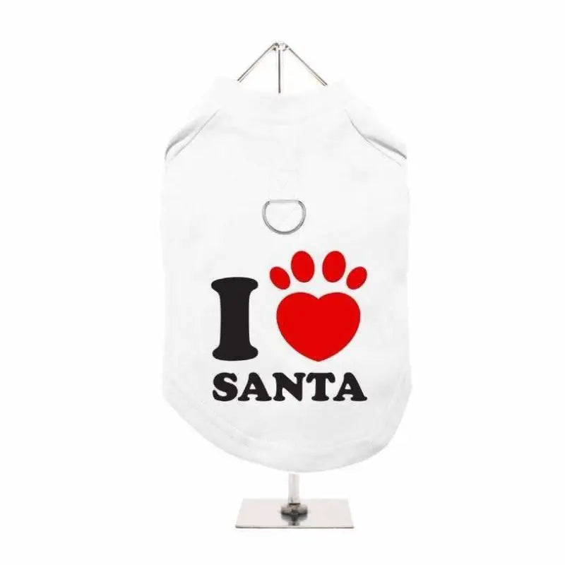 I Love Santa Harness Lined Dog T-Shirt - Urban - 1