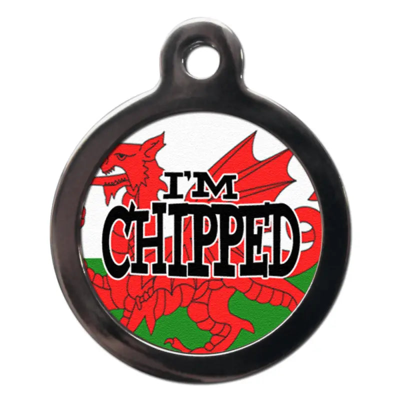 I’m Chipped Red Dragon Dog ID Tag - PS Pet Tags - 1