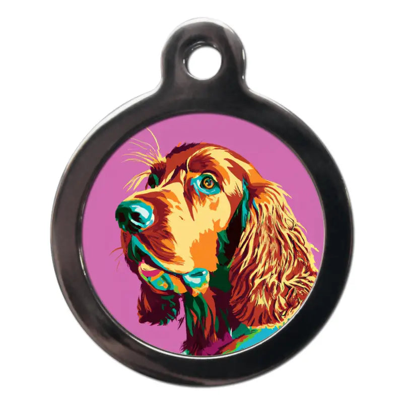 Irish Setter Pop Art Dog ID Tag - PS Pet Tags - 1