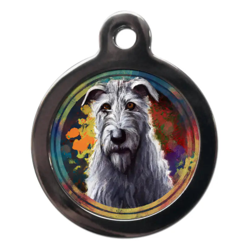 Irish Wolfhound Graffiti Dog ID Tag - PS Pet Tags - 1
