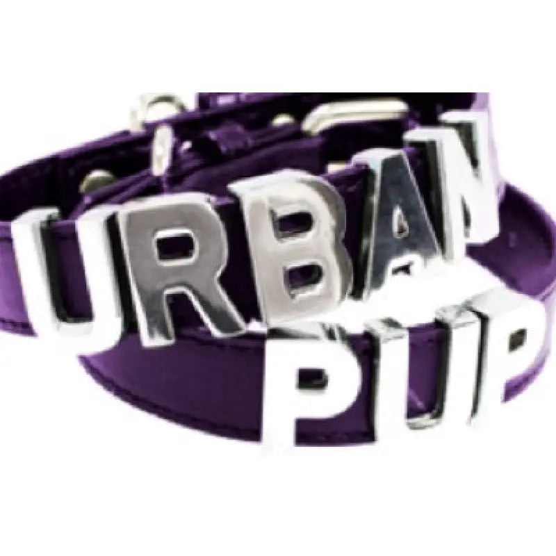 Large Dog Collar Slider Letters In Chrome - Urban - 2