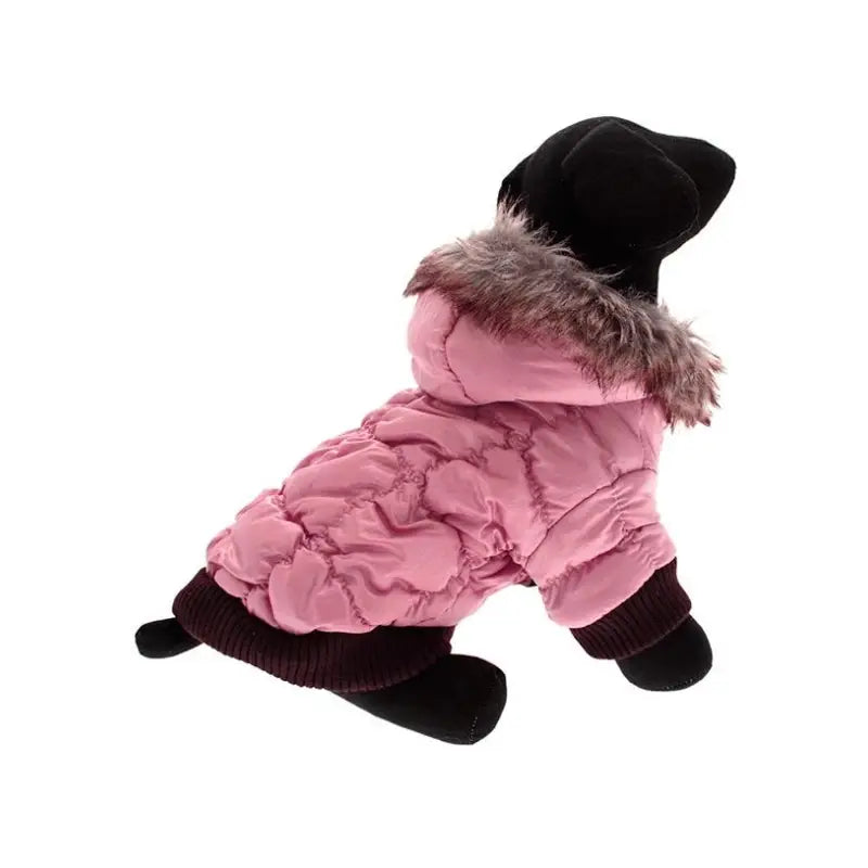 Luxury Pink Quilted Ski Parka Dog Coat - Urban - 4