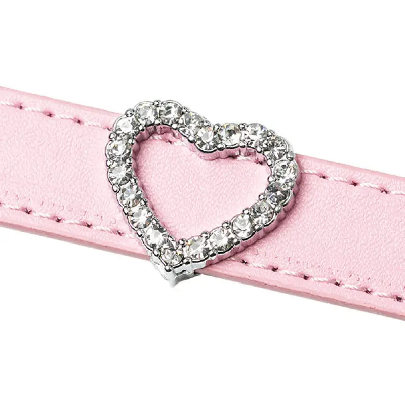 Personalised Leather Chrome Dog Collar In Baby Pink - Urban - 5