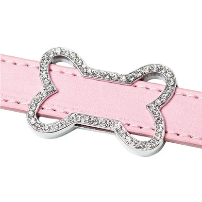 Personalised Leather Chrome Dog Collar In Baby Pink - Urban - 7