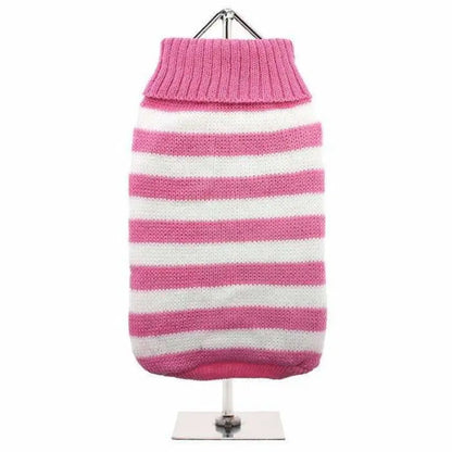 Pink and White Candy Stripe Dog Jumper - Urban Pup - 1