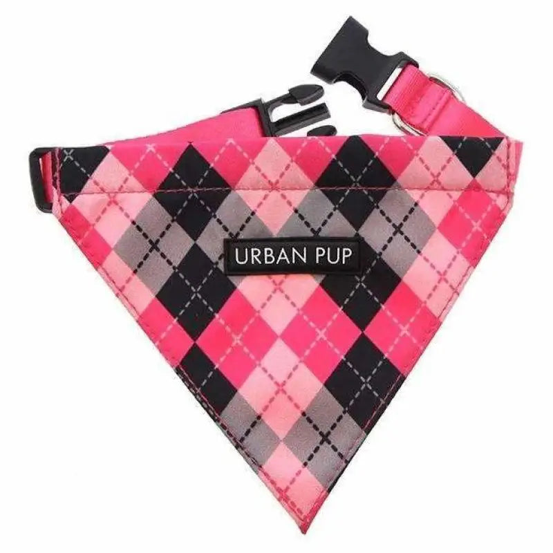 Pink Argyle Dog Bandana Collar - Urban Pup - 1