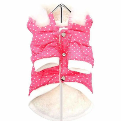 Pink Hearts Thermal Quilted Parka Dog Coat - Urban Pup - 3