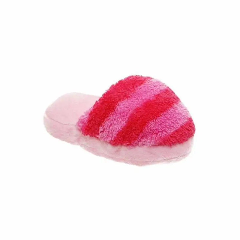 Pink Striped Slipper Plush And Squeaky Dog Toy - Posh Pawz - 1