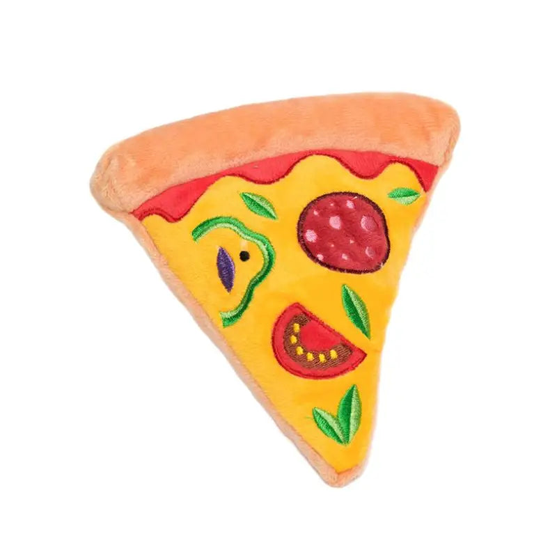Pizza Slice Plush & Squeaky Dog Toy - Posh Pawz - 1