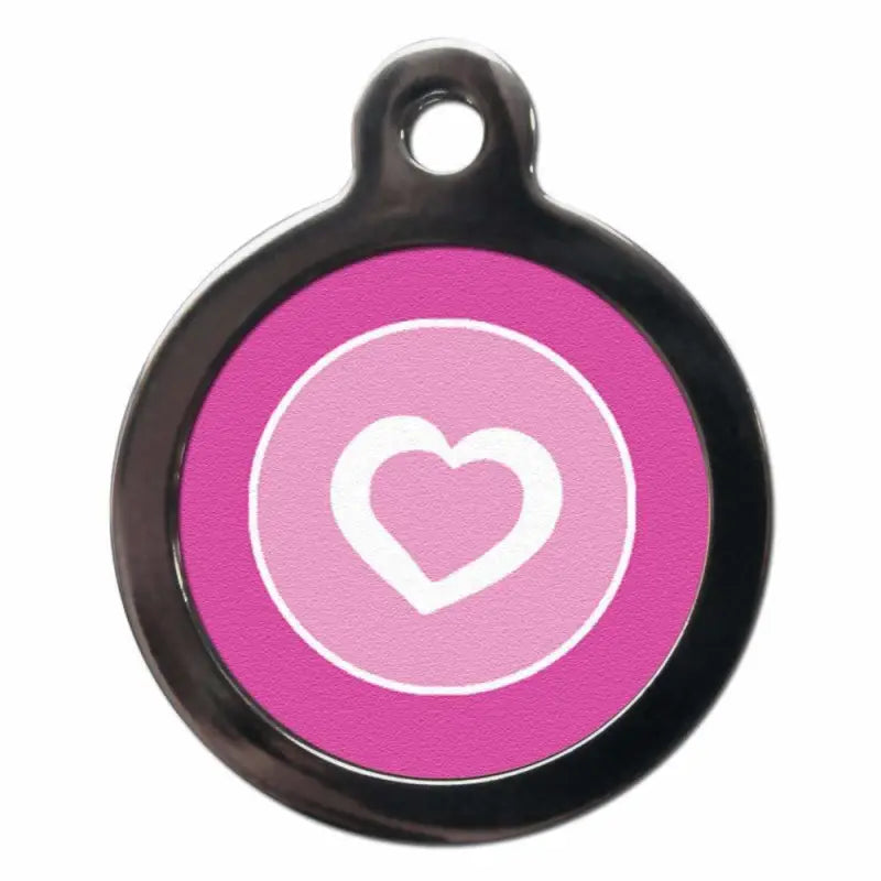 Pretty Pink Heart Pet ID Tag - PS Pet Tags - 1