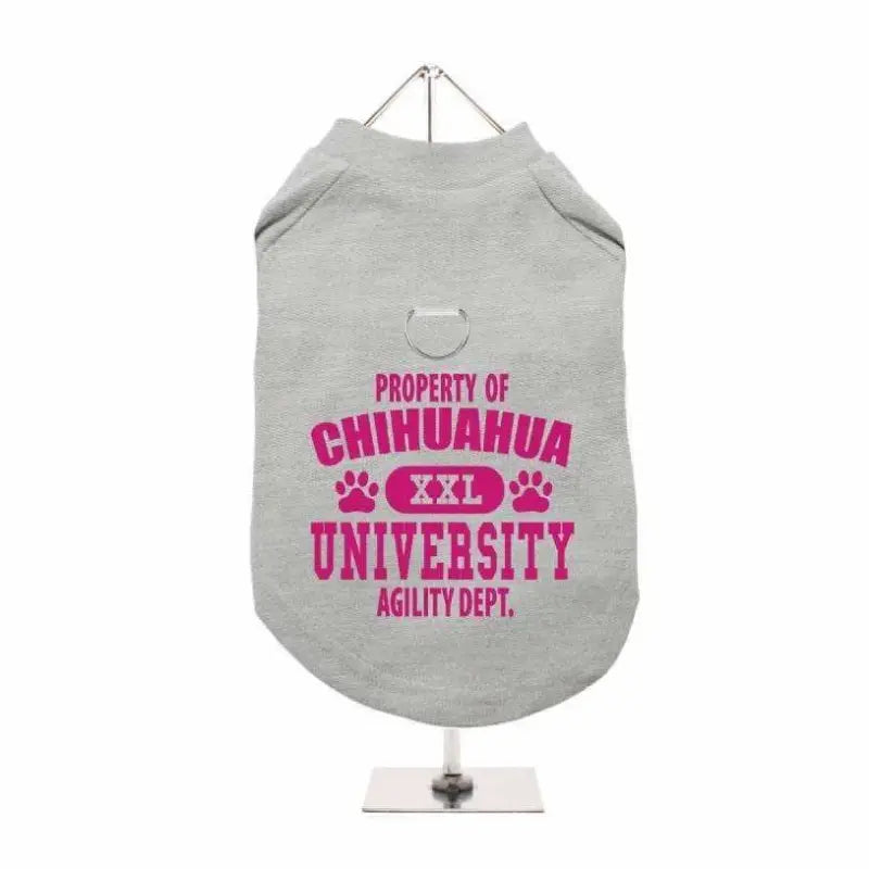 Property Of Chihuahua University Harness Lined Dog T-Shirt Grey - Urban - 3