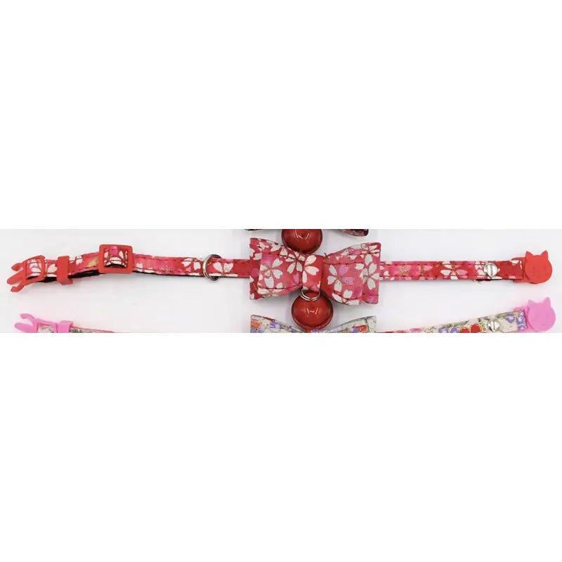 Red Blossom Luxury Floral Bow Cat Collar - Posh Catz - 2