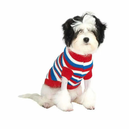 Red White And Blue Striped Dog Jumper - Urban Pup - 2