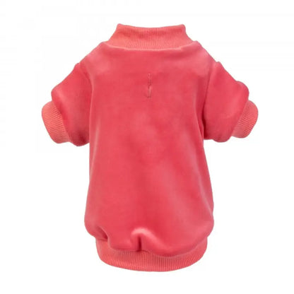 Rose Pink Velour Dog Sweatshirt - Rich Paw - 1