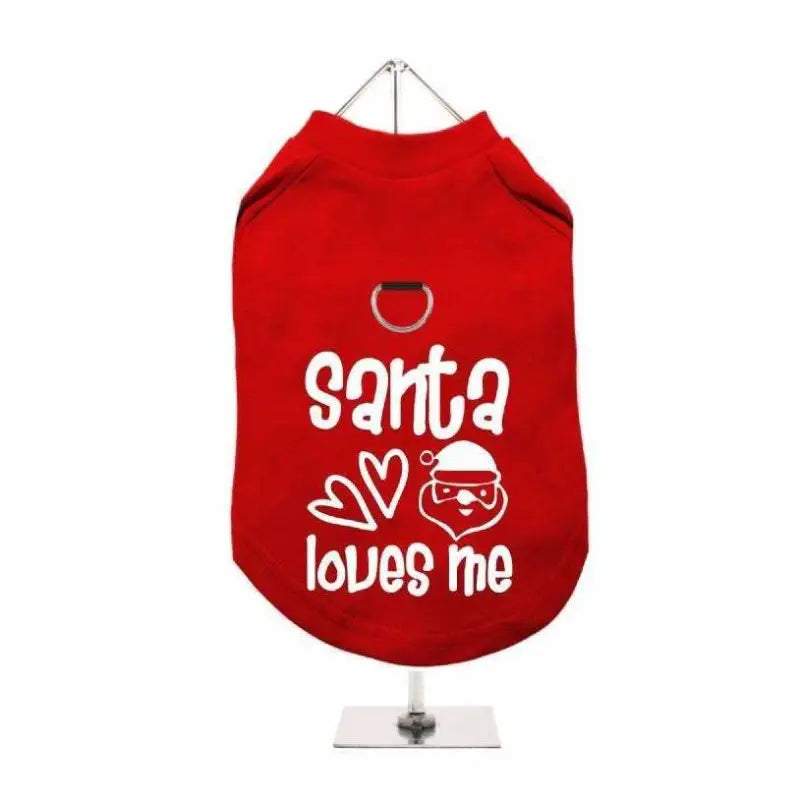 Santa Loves Me Harness Lined Dog T-Shirt - Urban Pup - 1