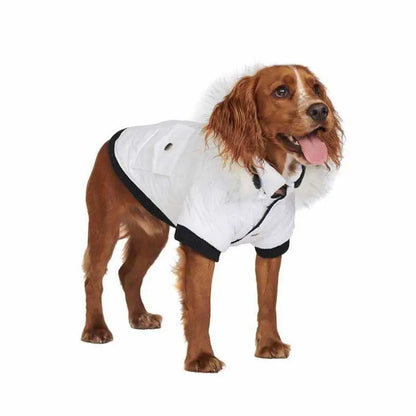 Snow White Luxury Quilted Parka Dog Coat - Urban Pup - 2