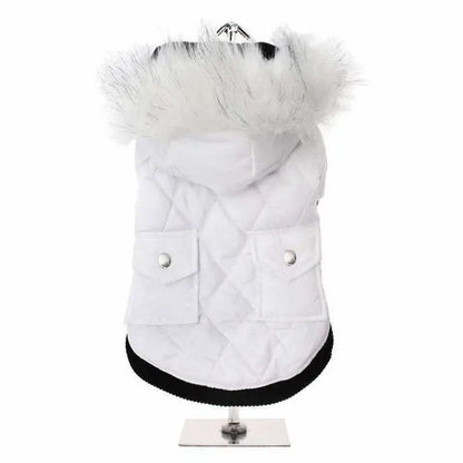 Snow White Luxury Quilted Parka Dog Coat - Urban Pup - 1