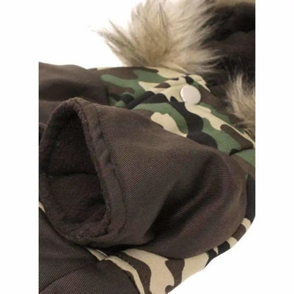 Urban Pup Two Tone Camouflage Quilted Parka Dog Coat Medium - Sale - 4