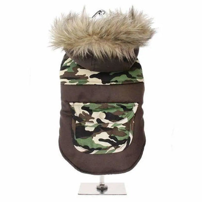 Urban Pup Two Tone Camouflage Quilted Parka Dog Coat Medium - Sale - 2