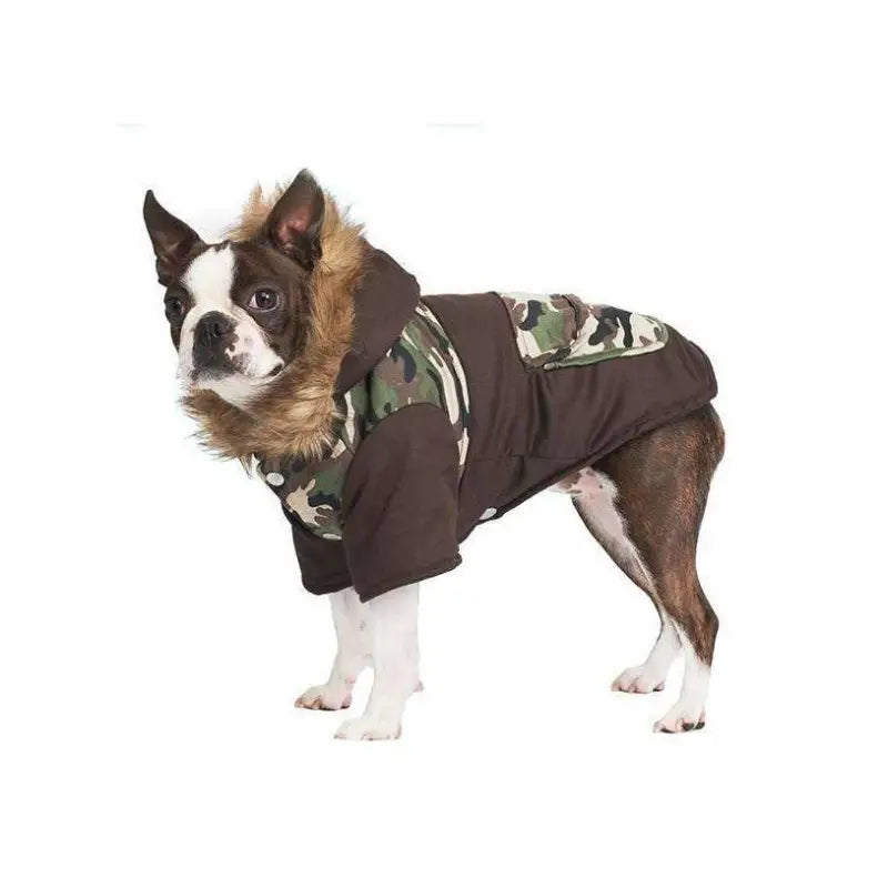 Urban Pup Two Tone Camouflage Quilted Parka Dog Coat Medium - Sale - 1