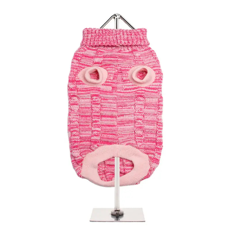 Waffle Textured Knitted Dog Jumper Pink - Urban Pup - 3