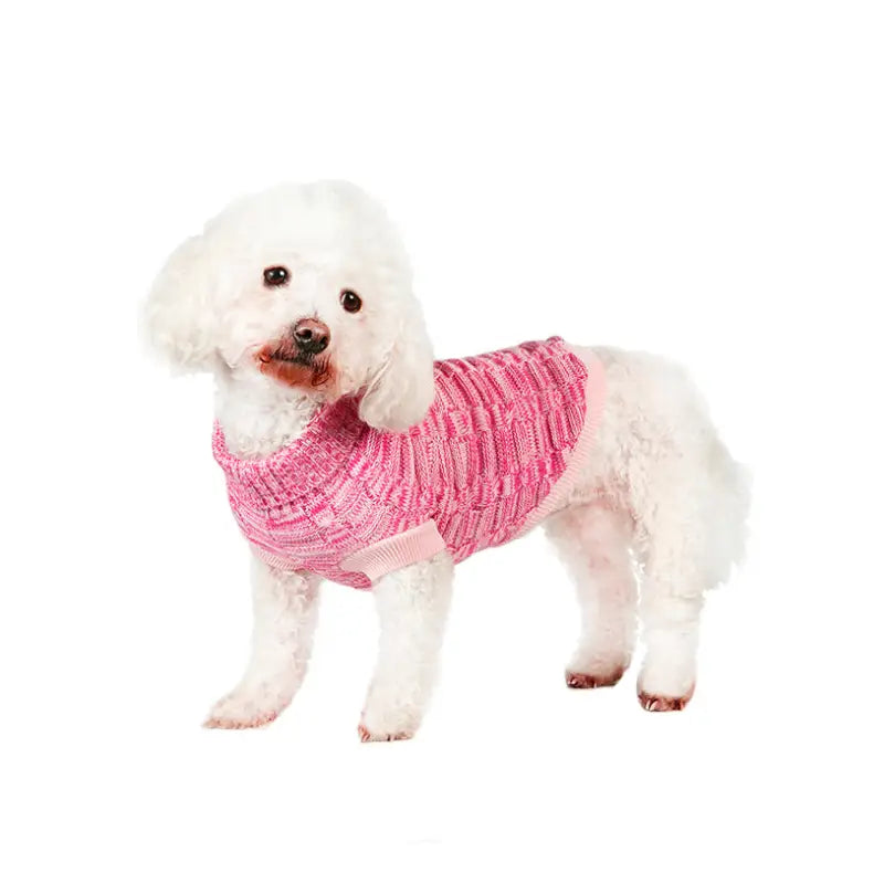 Waffle Textured Knitted Dog Jumper Pink - Urban Pup - 2