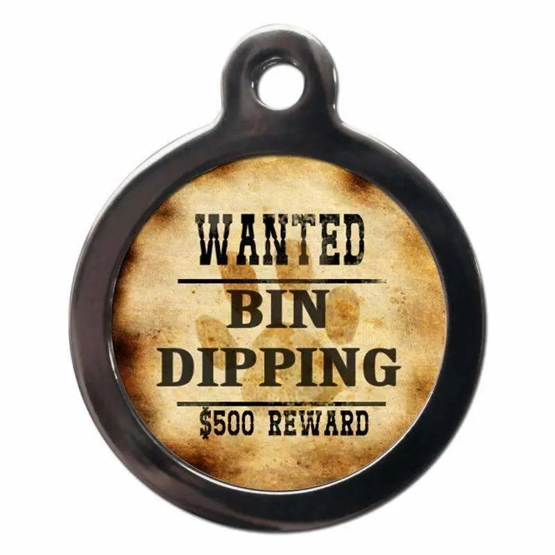 Wanted For Bin Dipping Dog ID Tag - PS Pet Tags - 1