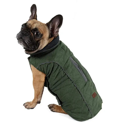 Weatherproof Quilted Bodywarmer Dog Coat In Green - Posh Pawz - 1