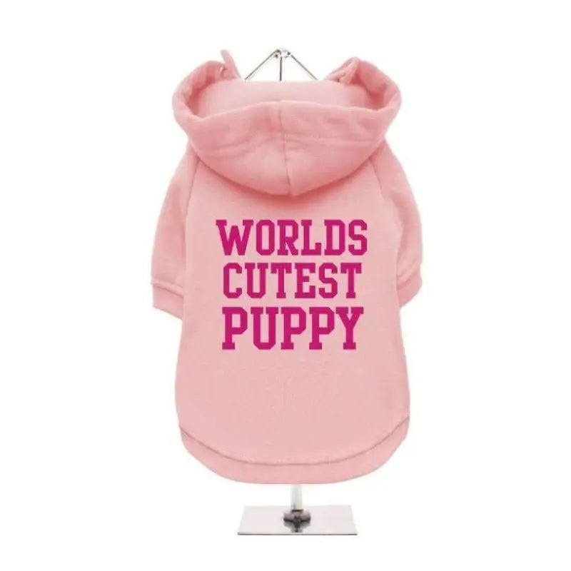 Worlds Cutest Puppy Dog Hoodie Sweatshirt In Baby Pink - Urban - 1
